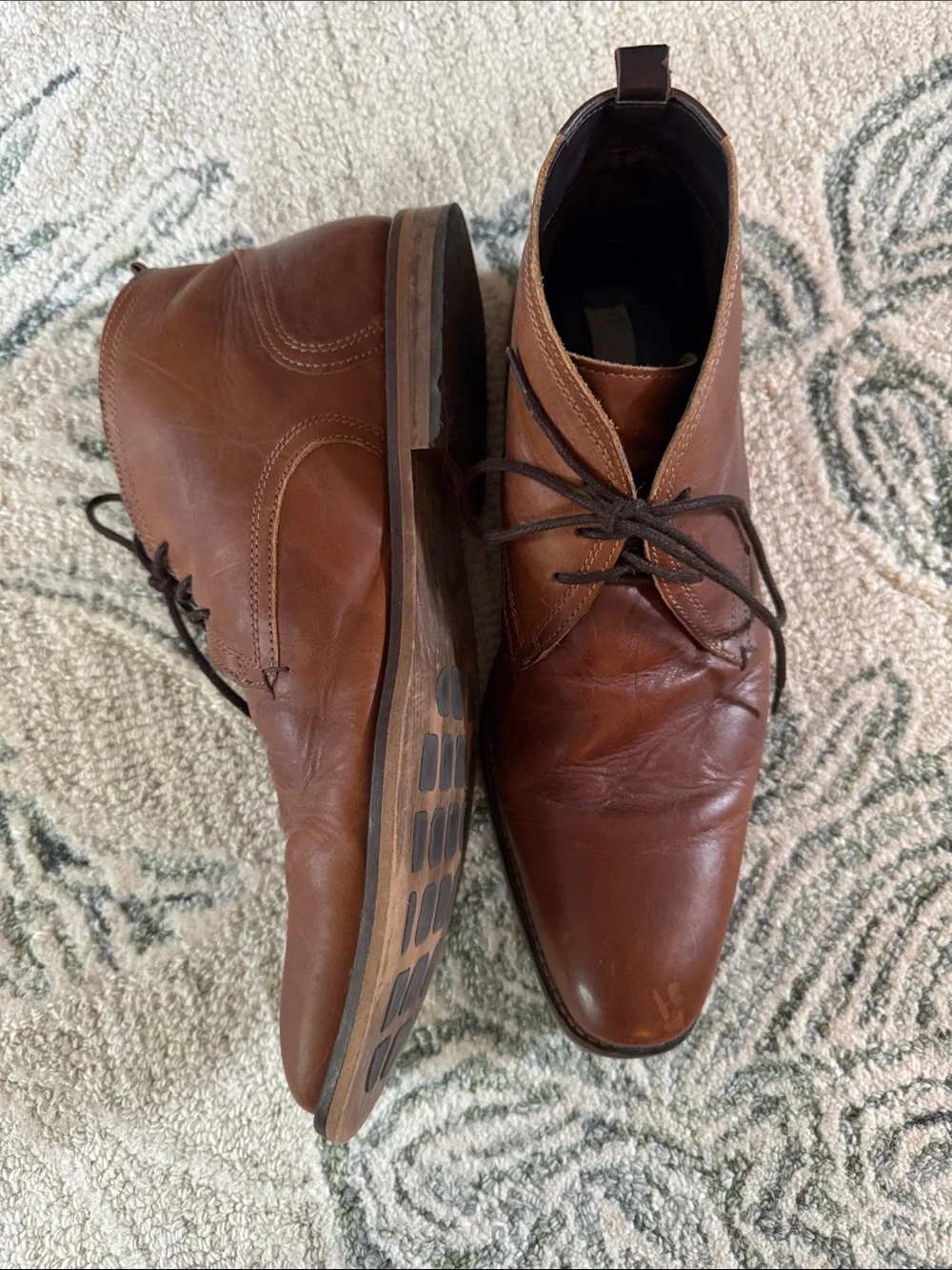 Joseph Abboud Brown Leather Chukka Boots